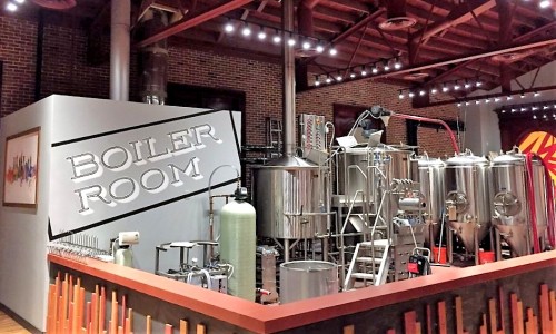 Micro Brewery Boilers made of polished stainless steel and copper.