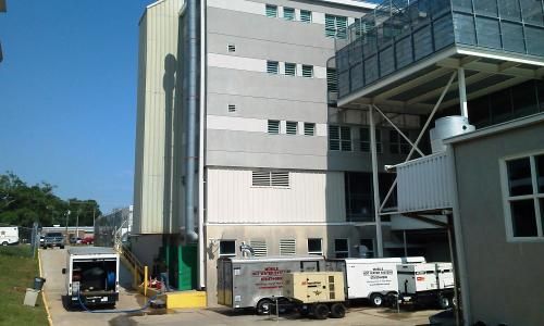 Trailer mounted rental boiler systems at a correctional facility.